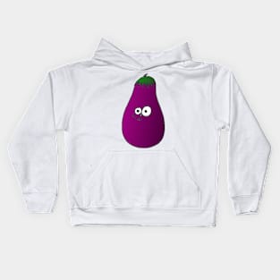 Happy Smiling Eggplant Kids Hoodie